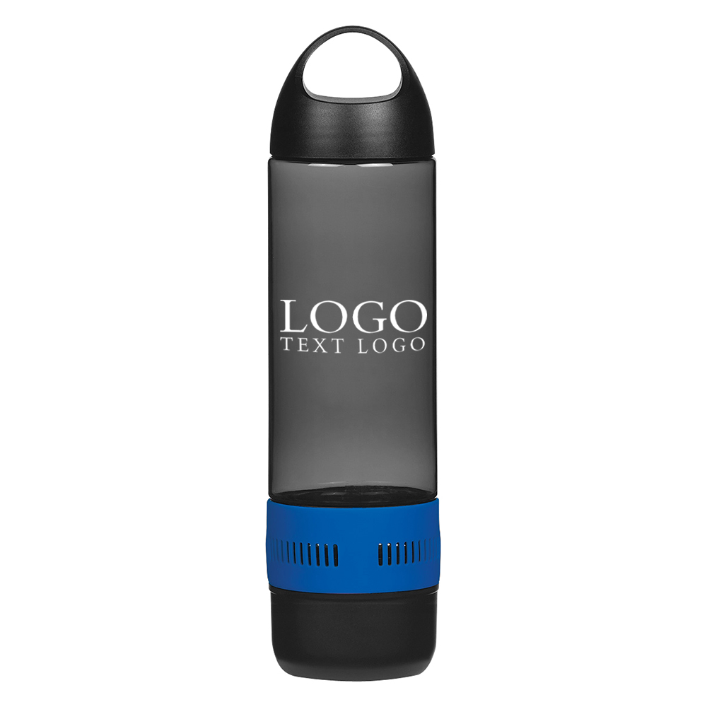 16 Oz Tritan Rumble Bottle With Speaker Charcoal Blue With Logo
