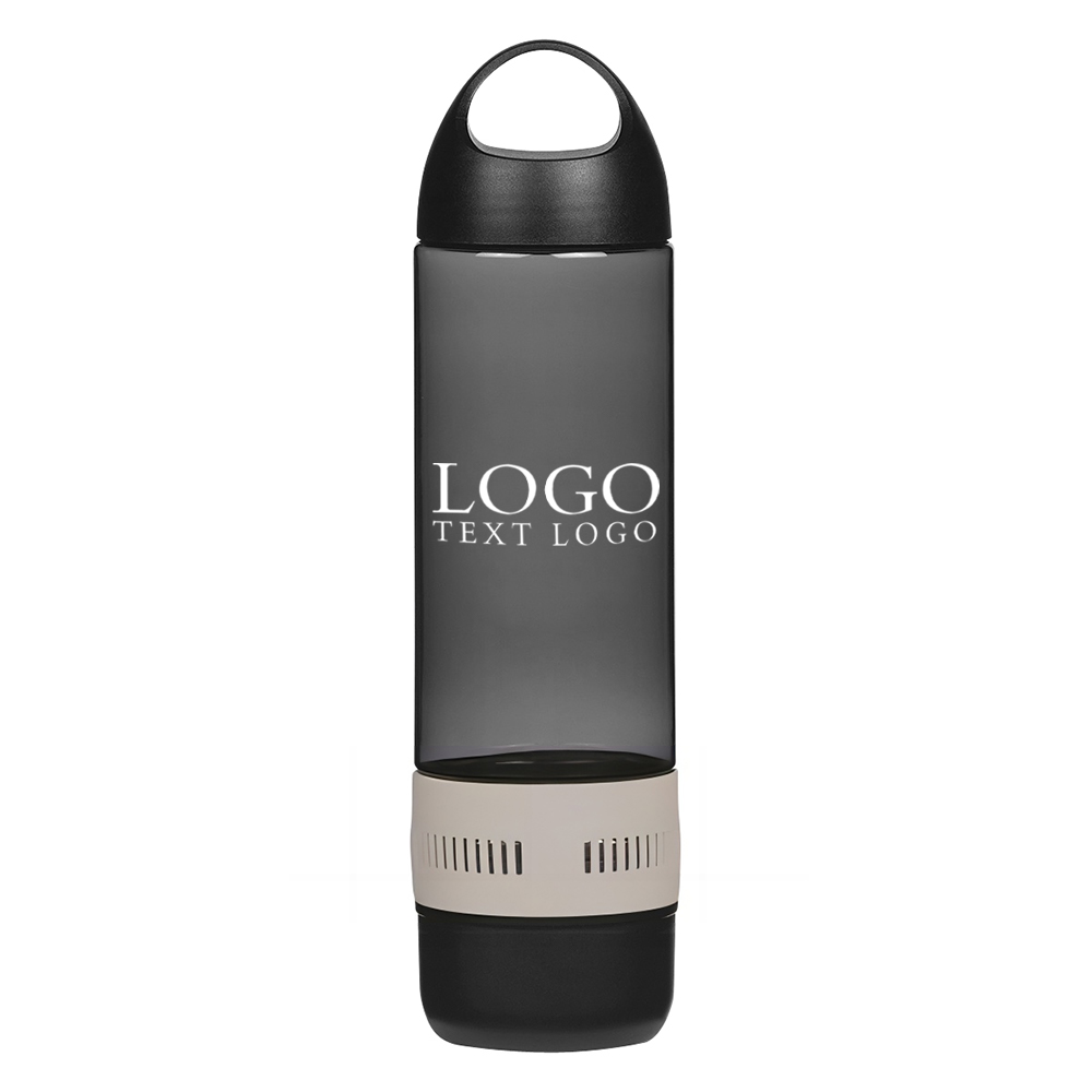 16 Oz Tritan Rumble Bottle With Speaker Charcoal Gray With Logo