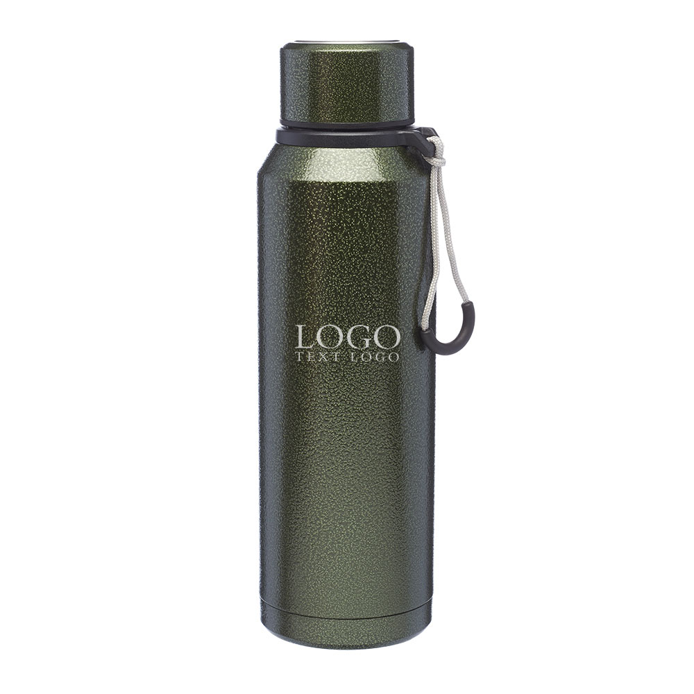 20 oz Jeita Vacuum Water Bottle with Strap Amy Green With Logo