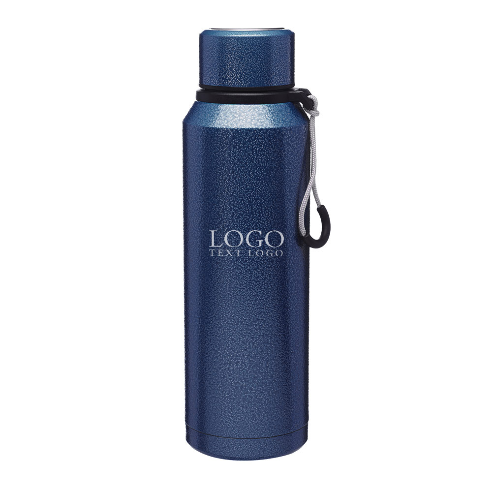 20 oz Jeita Vacuum Water Bottle with Strap Navy Blue With Logo