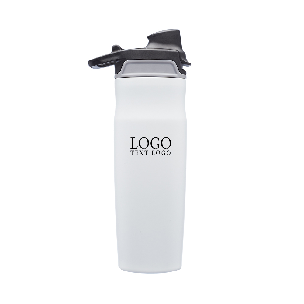 20 oz Juno Water Bottle with Flip Lid White With Logo