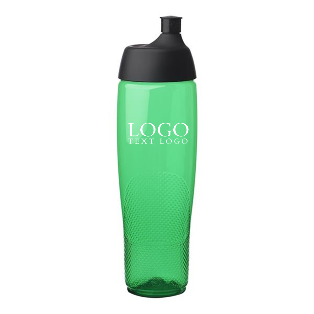 22 oz Enlace Vaus Plastic Water Bottle Green With Logo
