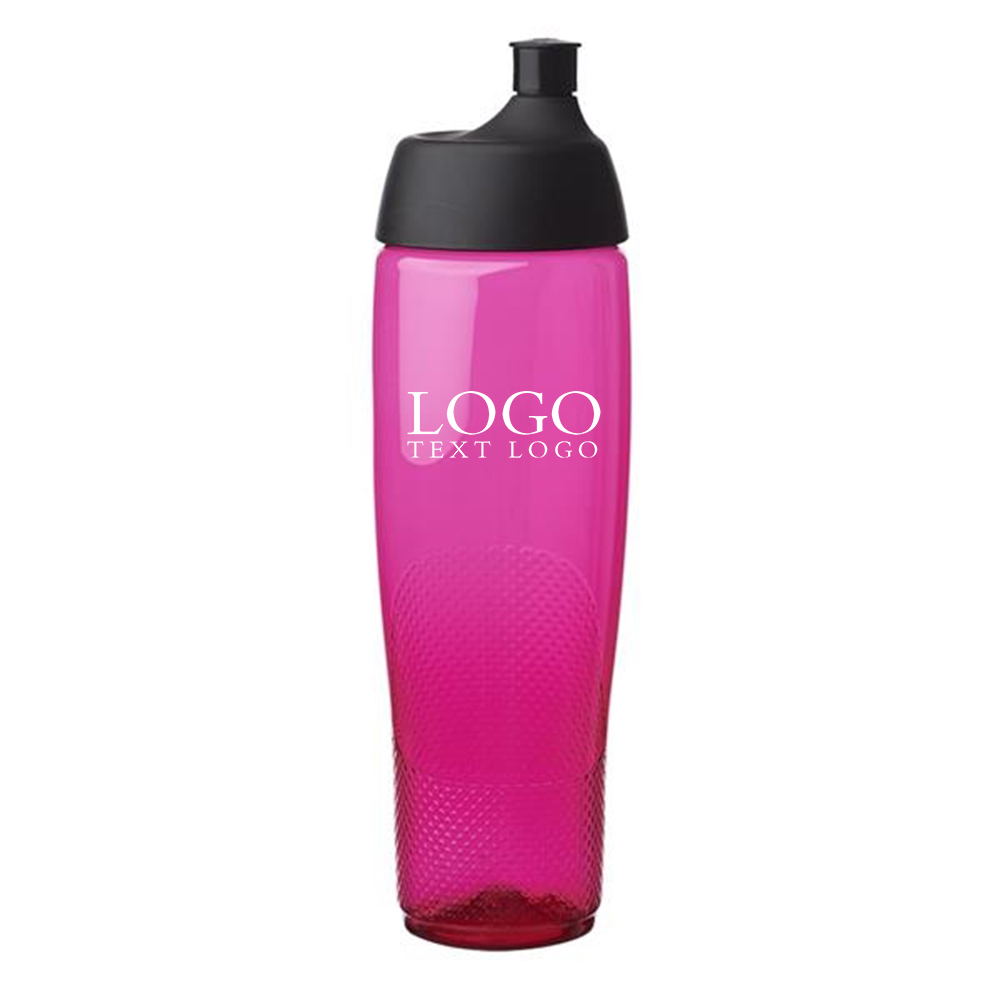 22 oz Enlace Vaus Plastic Water Bottle Pink With Logo
