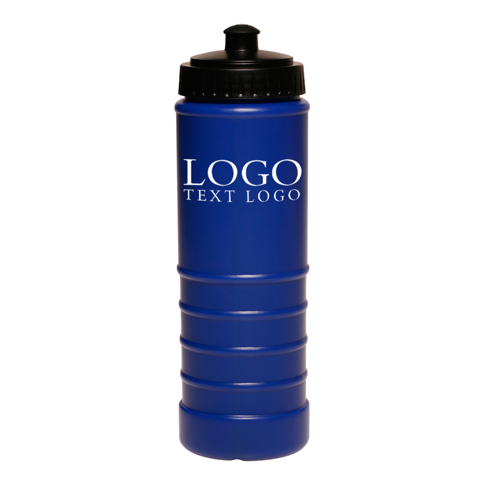 23 oz Plastic Water Bottle Blue With Logo