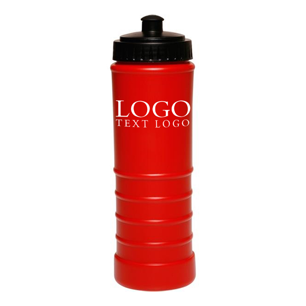 23 oz Plastic Water Bottle Red With Logo