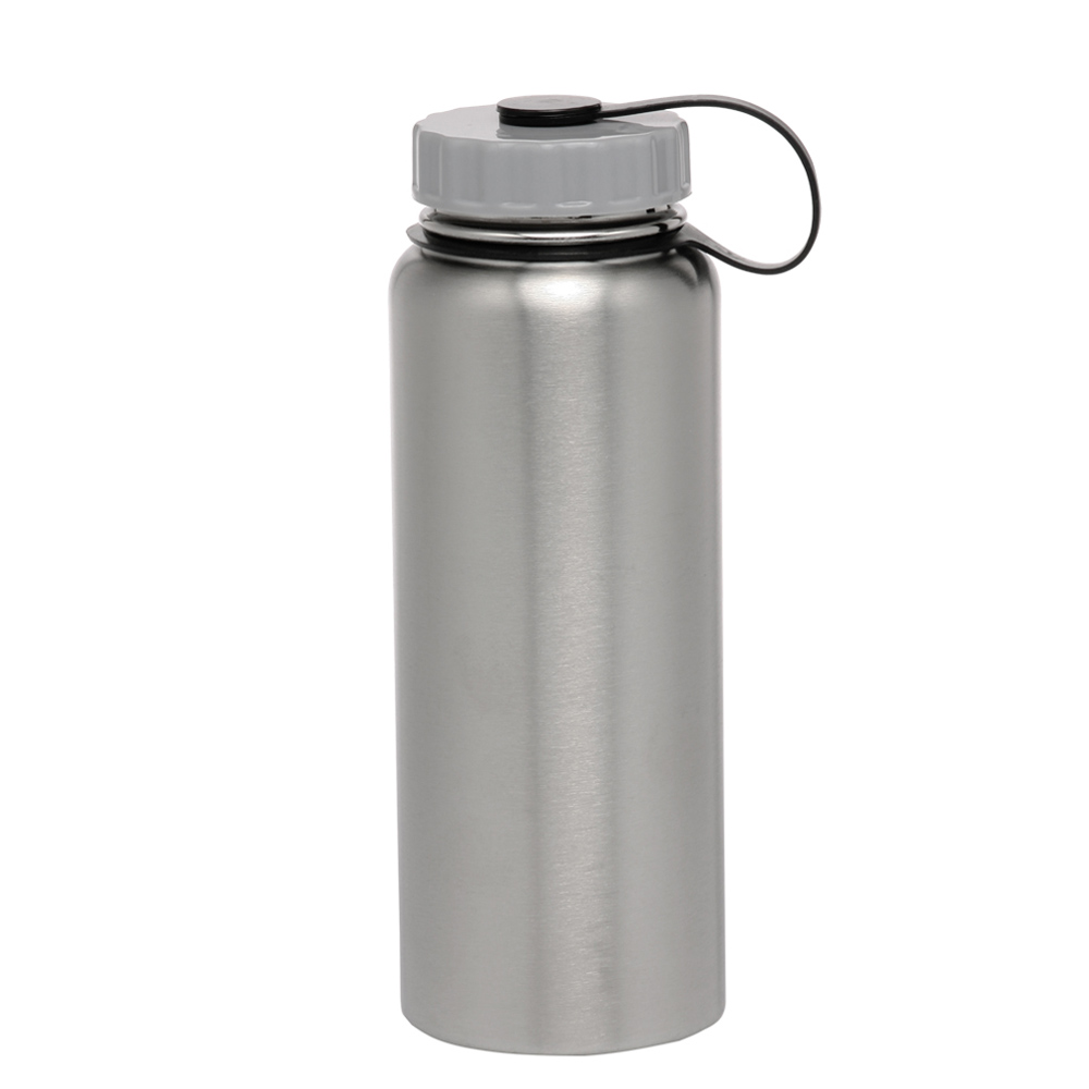 34 oz Stainless Steel Sports Bottles With Lid Silver Blank