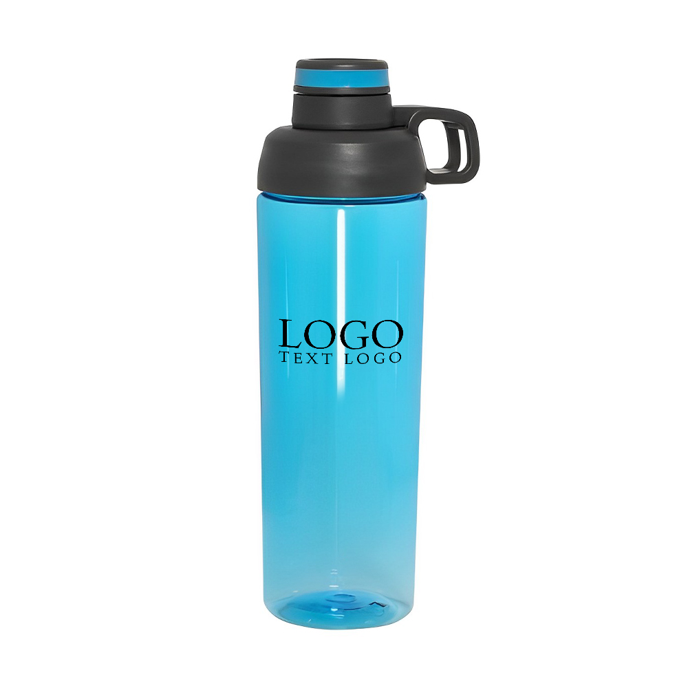 Custom Big Swig Tritan 30 Oz Plastic Water Bottles Translucent Blue With Logo