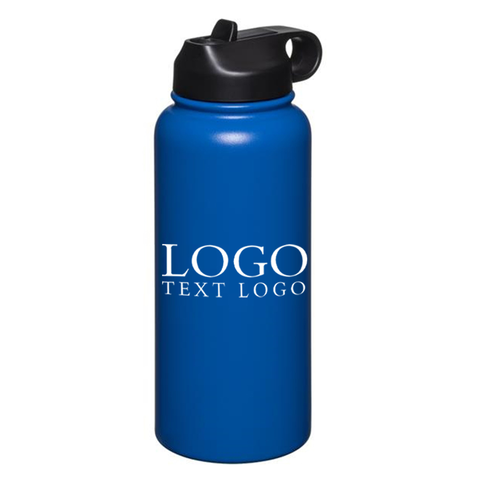 Titan 32 oz Vacuum Insulated Water Bottle Blue With Logo
