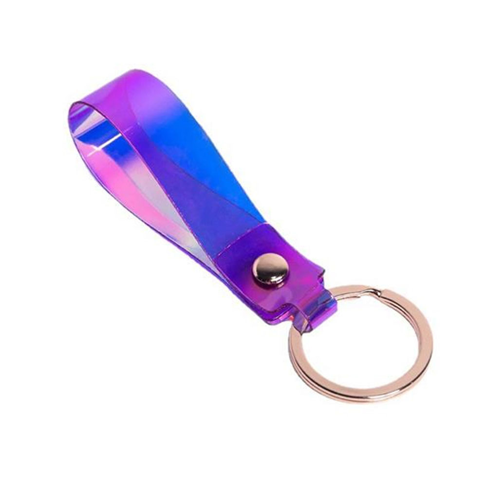 Custom Short Loop PVC Key Tag Purple Blank