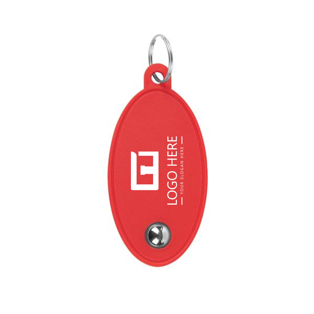 Double Side Fidget Rolling Ball Key Ring Red With Logo