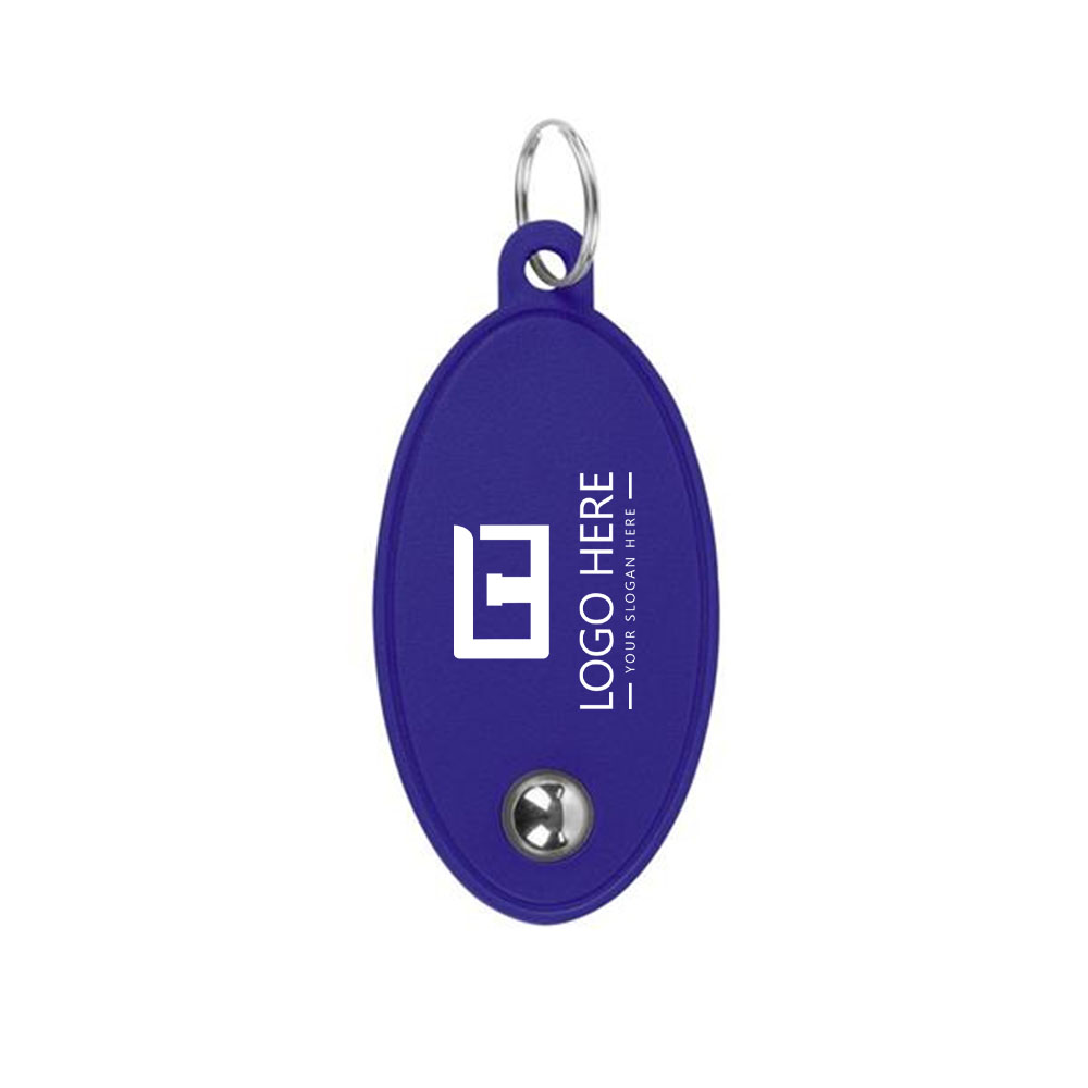 Double Side Fidget Rolling Ball Key Ring Royal Blue With Logo