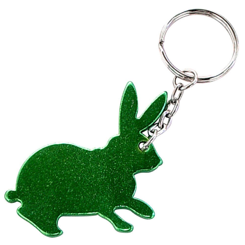 Rabbit Shaped Key Ring Green Blank