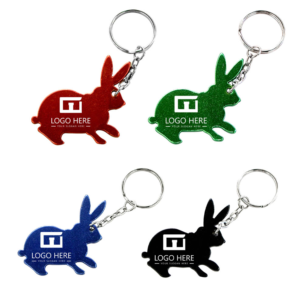 Rabbit Shaped Key Ring Group With Logo