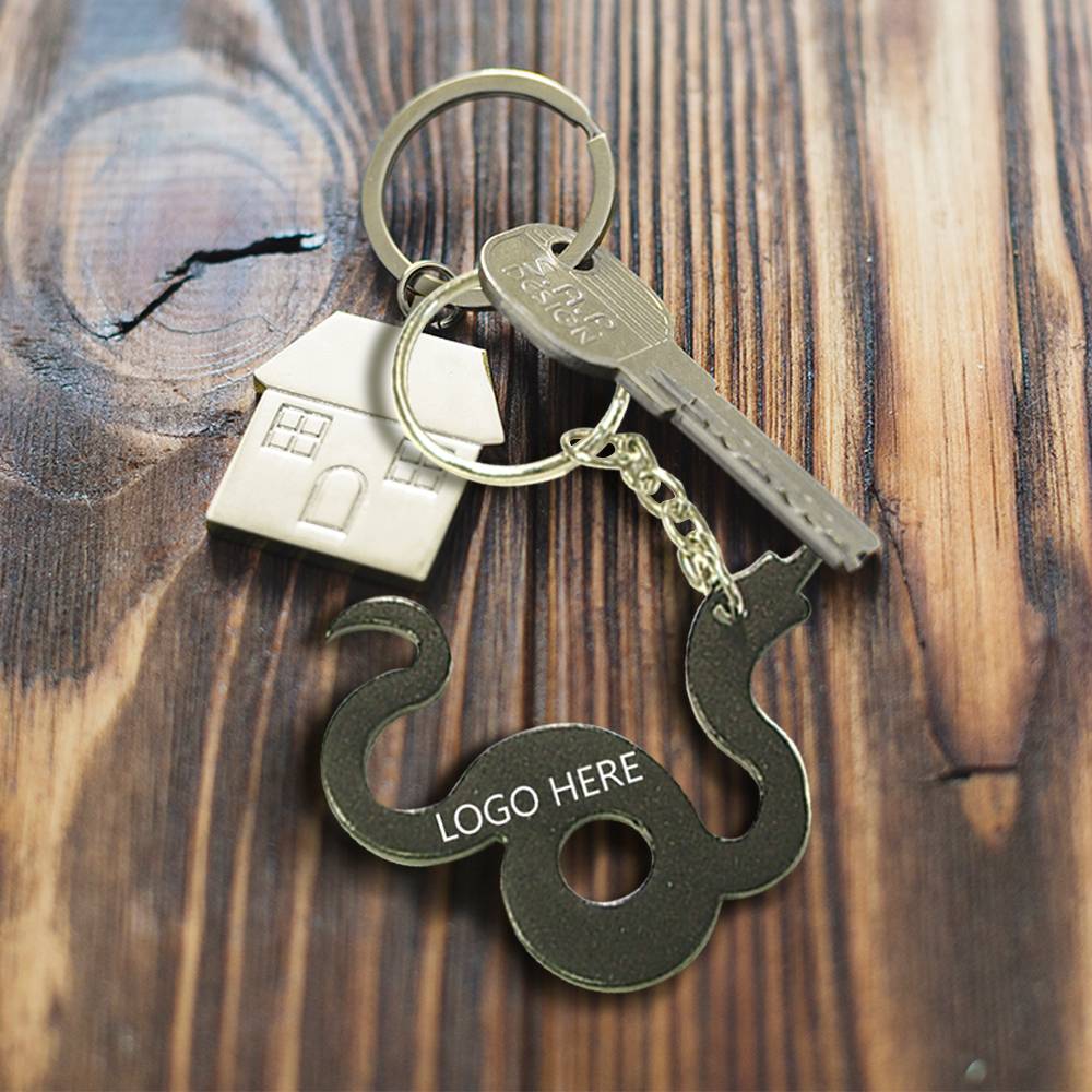 Custom Metal Snake Shape Bottle Opener Key Ring