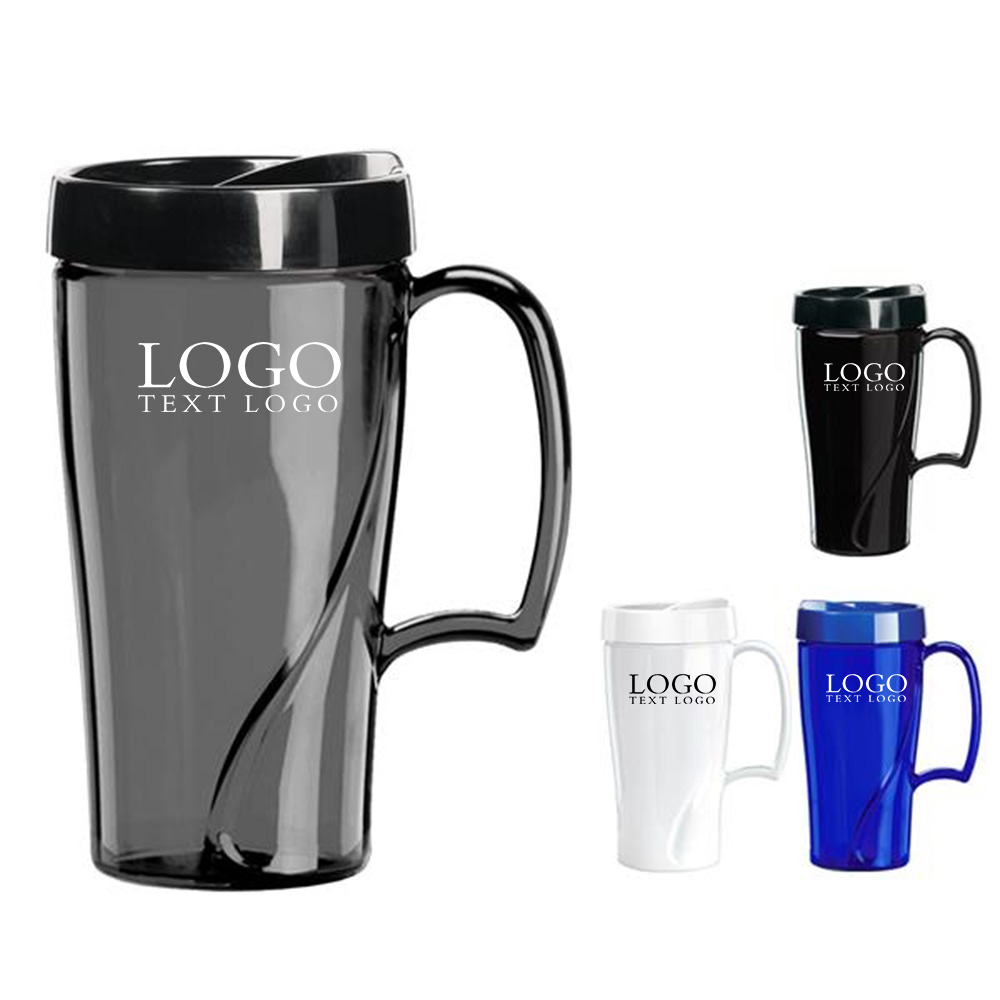 16 Oz Arrondi Acrylic Travel Mug Group With Logo