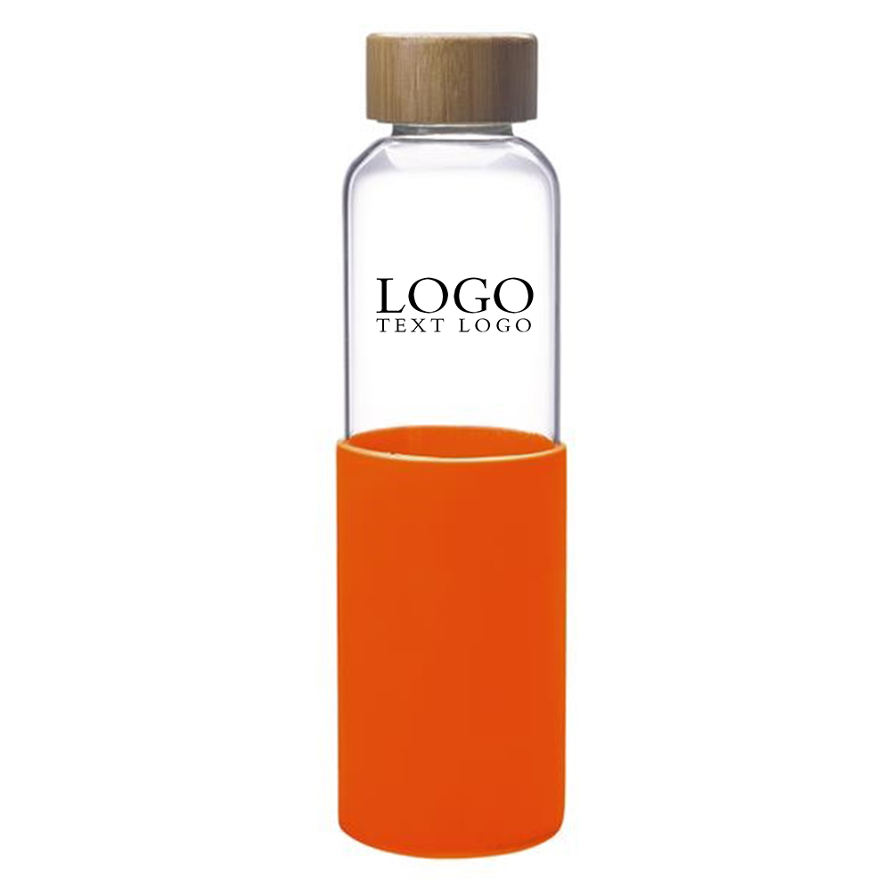 18 Oz Glass Bottle Orange with Logo