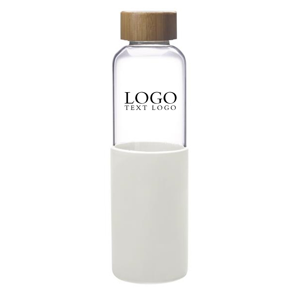 18 Oz Glass Bottle White with Logo