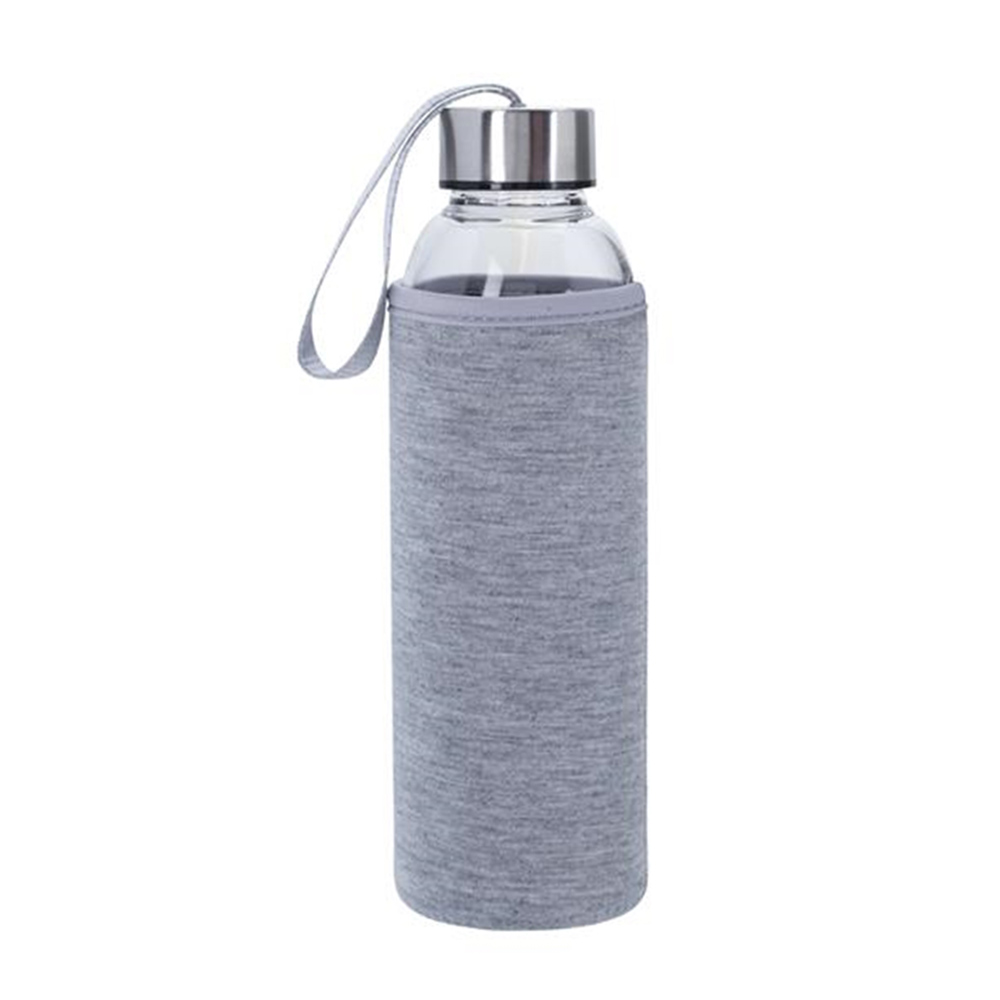 18 Oz Pure Glass Bottle Gray