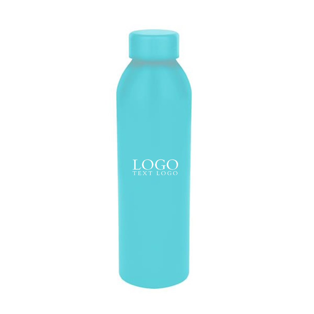 20 Oz Aluminum Water Bottle Light Blue with Logo