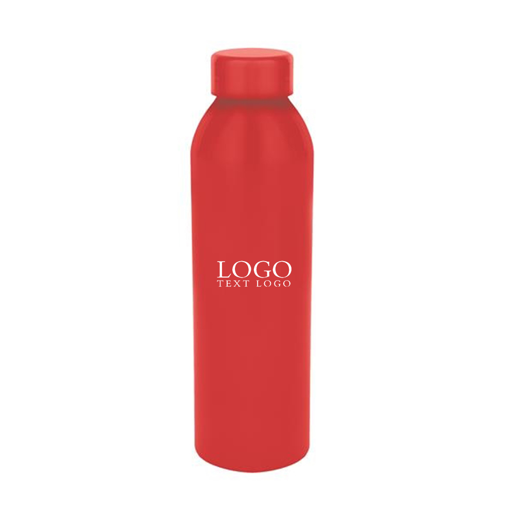 20 Oz Aluminum Water Bottle Red with Logo