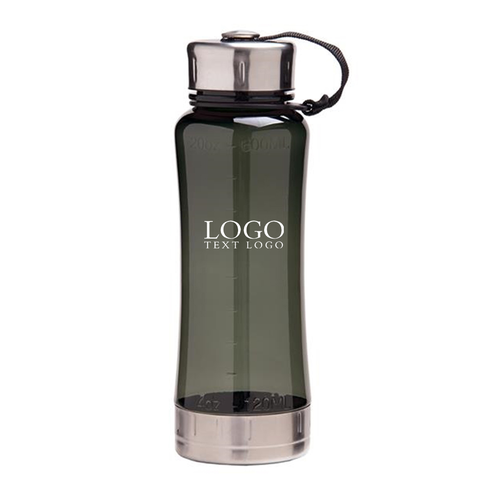 22 Oz Tritan Fusion Bottle Charcoal with Logo