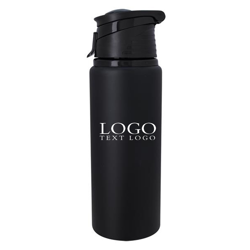 24 Oz Aluminum Water Bottle Black with Logo