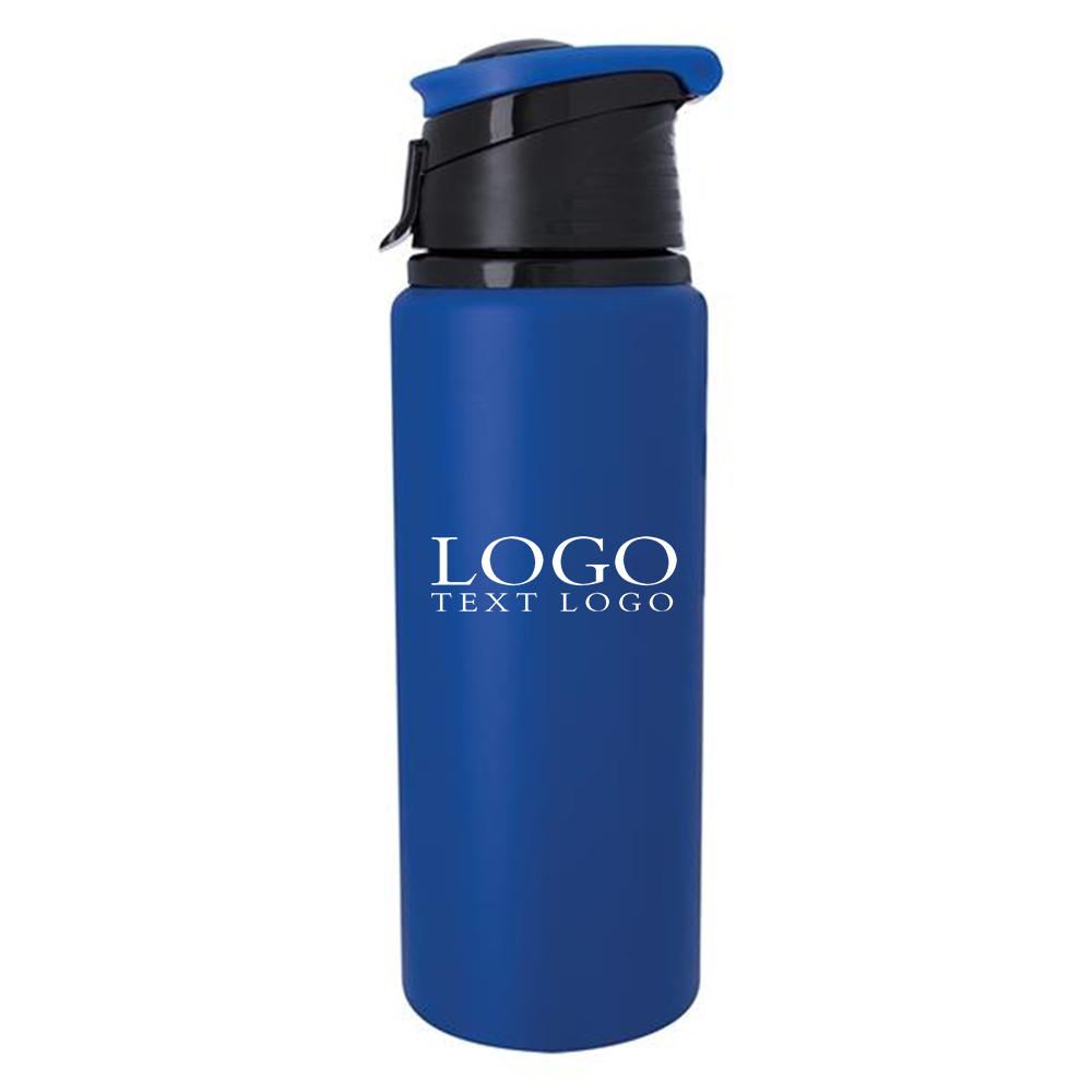 24 Oz Aluminum Water Bottle Blue with Logo