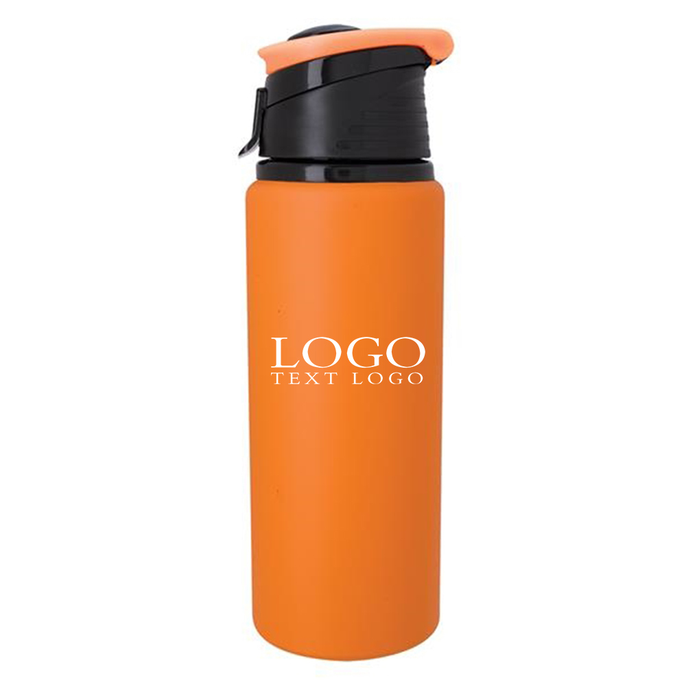 24 Oz Aluminum Water Bottle Orange with Logo
