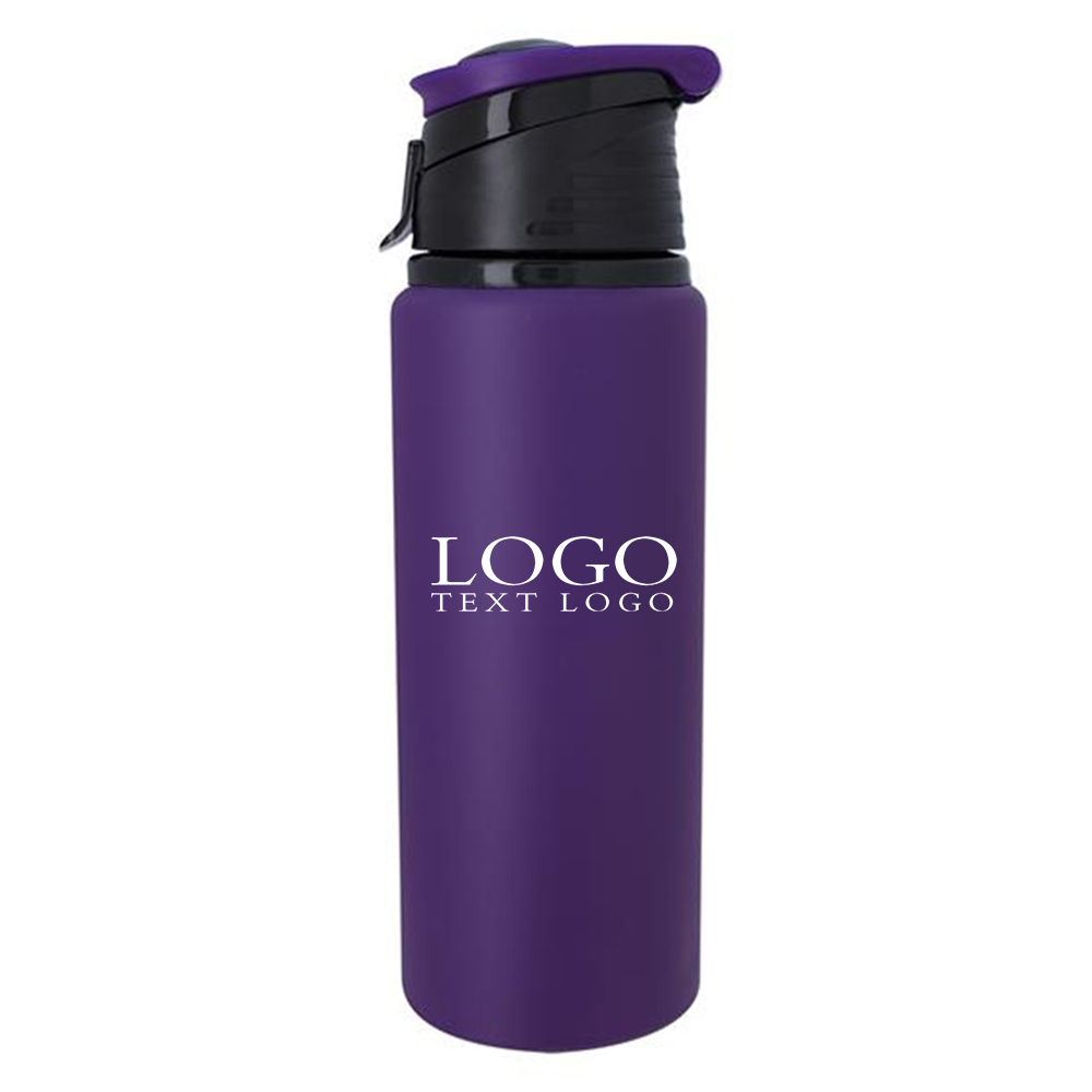 24 Oz Aluminum Water Bottle Purple with Logo