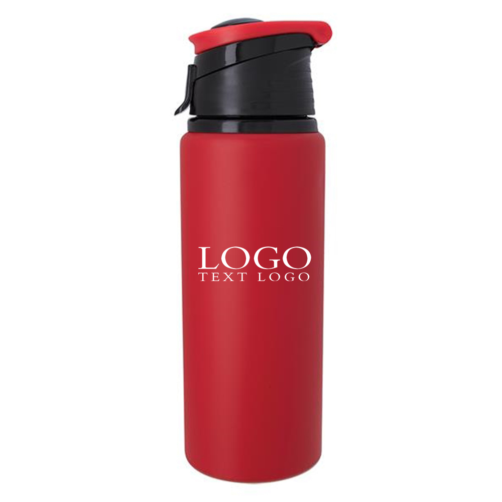 24 Oz Aluminum Water Bottle Red with Logo