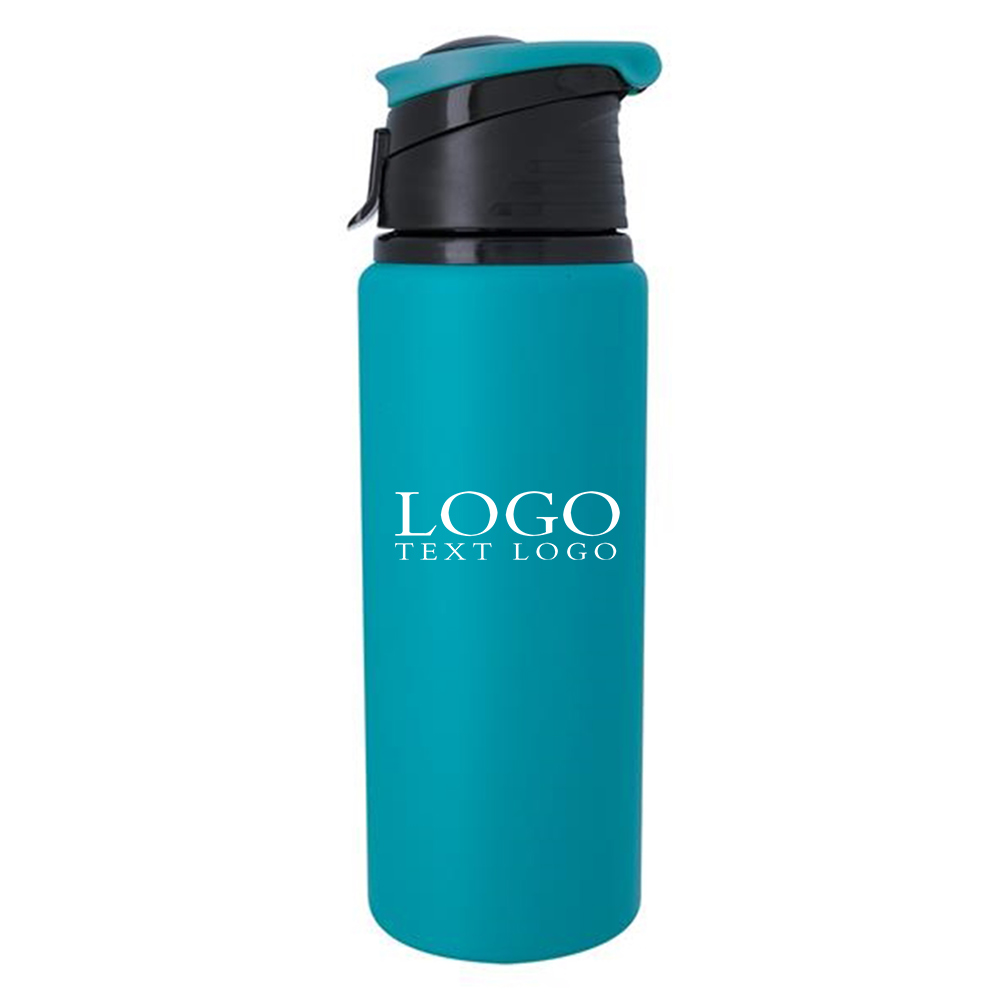 24 Oz Aluminum Water Bottle Teal with Logo