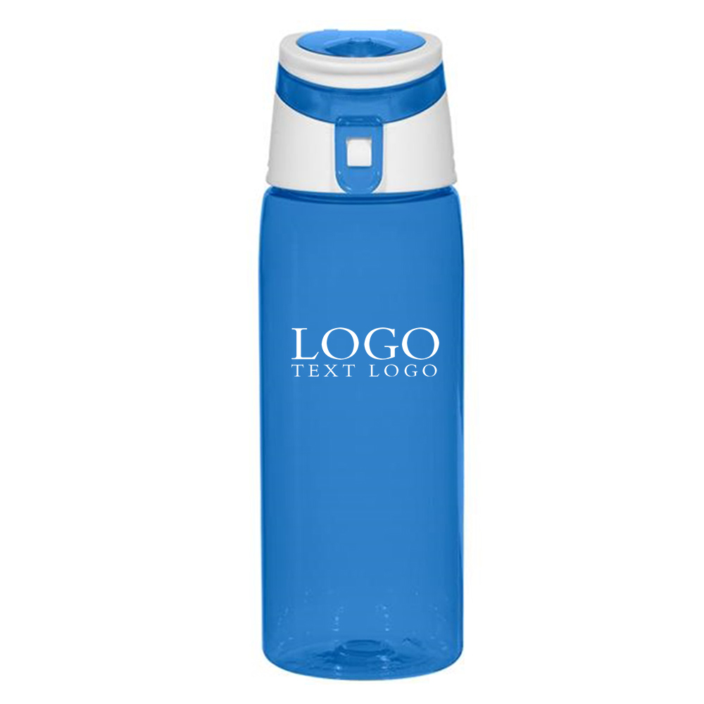 24 Oz Tritan Flip-Top Sports Bottle Blue with Logo