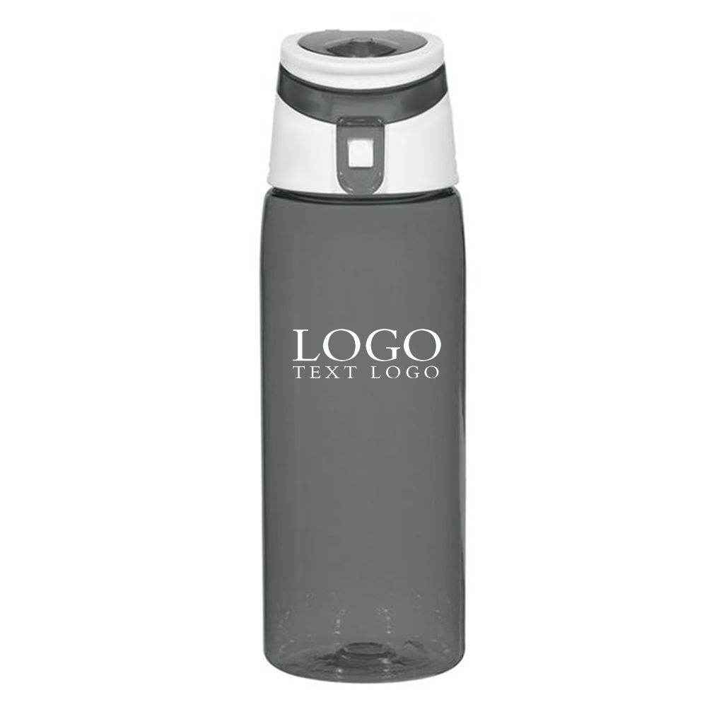 24 Oz Tritan Flip-Top Sports Bottle Charcoal with Logo