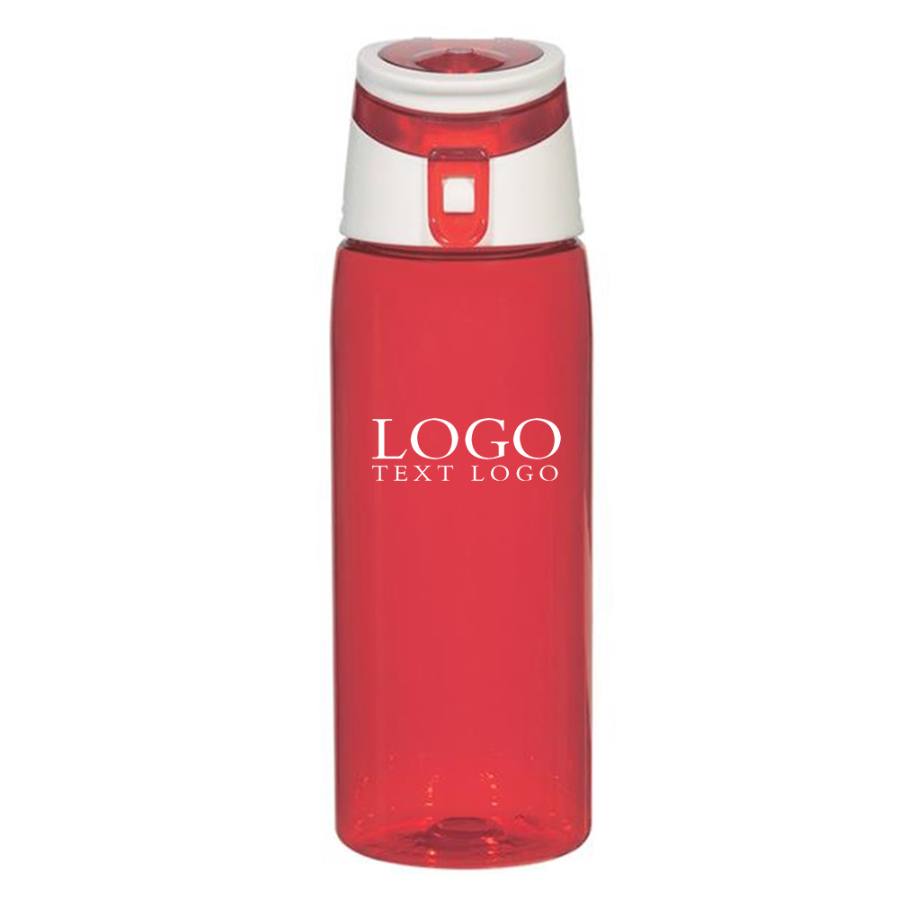24 Oz Tritan Flip-Top Sports Bottle Red with Logo