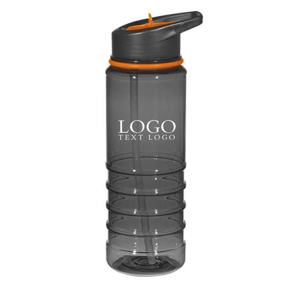 24 Oz Tritan Gripper Bottle Orange with Logo