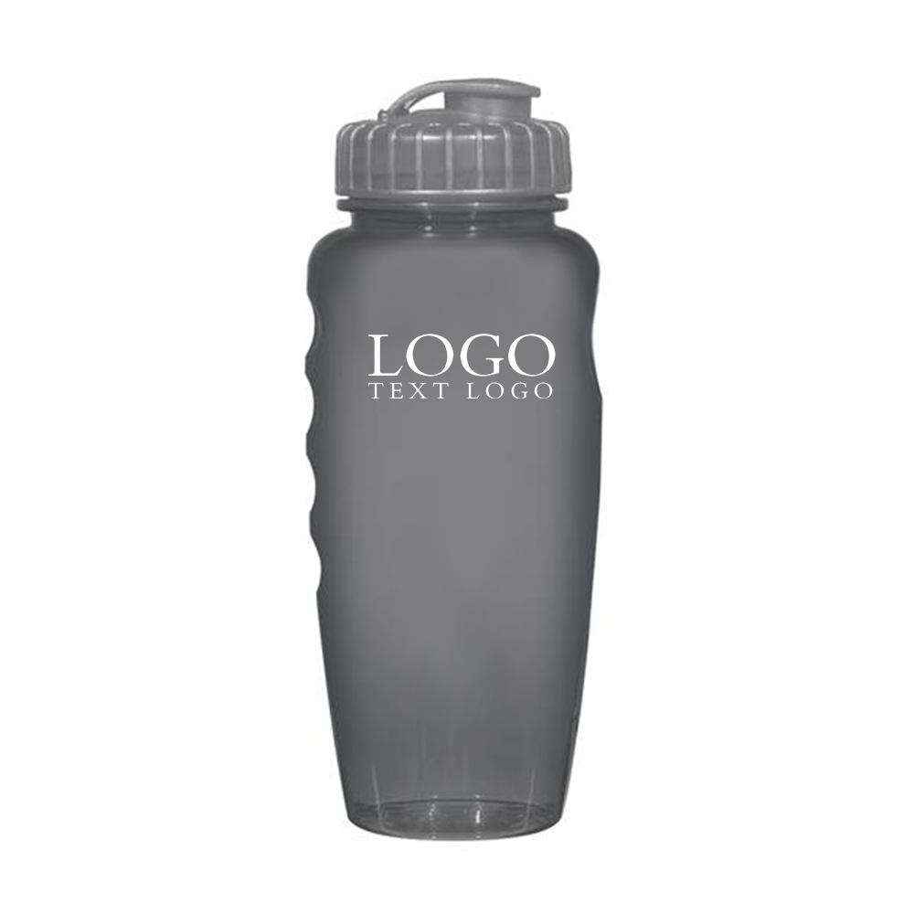 30 Oz Translucent Charcoal Fitness Bottle with Logo