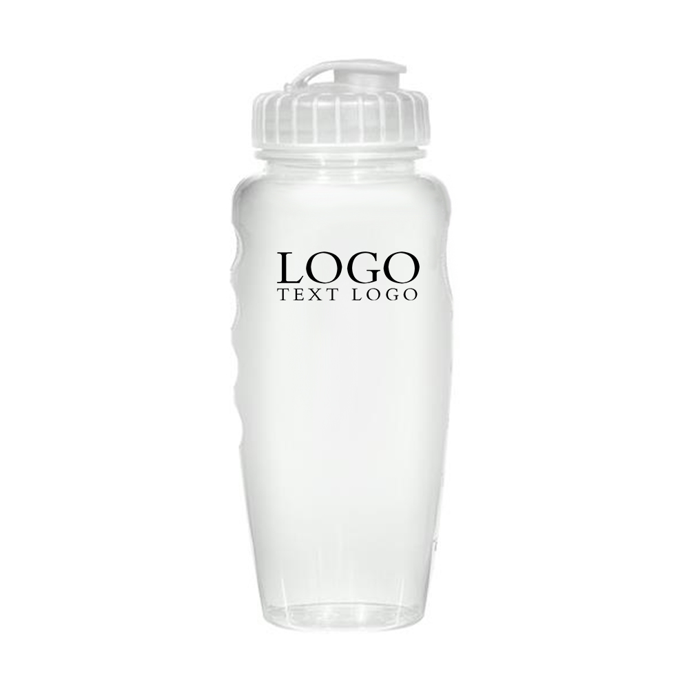 30 Oz Translucent Clear Fitness Bottle with Logo