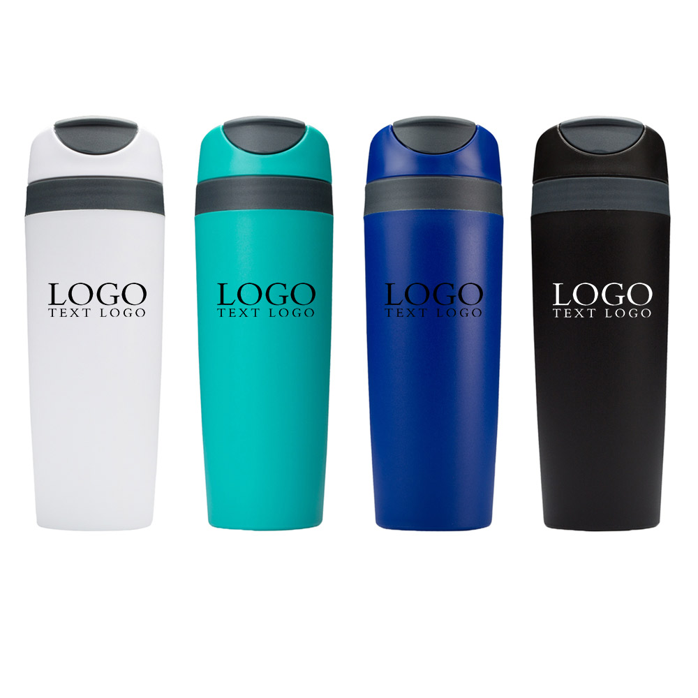 BPA Free 16 oz Snap Seal Tumbler Travel Mug Group With Logo