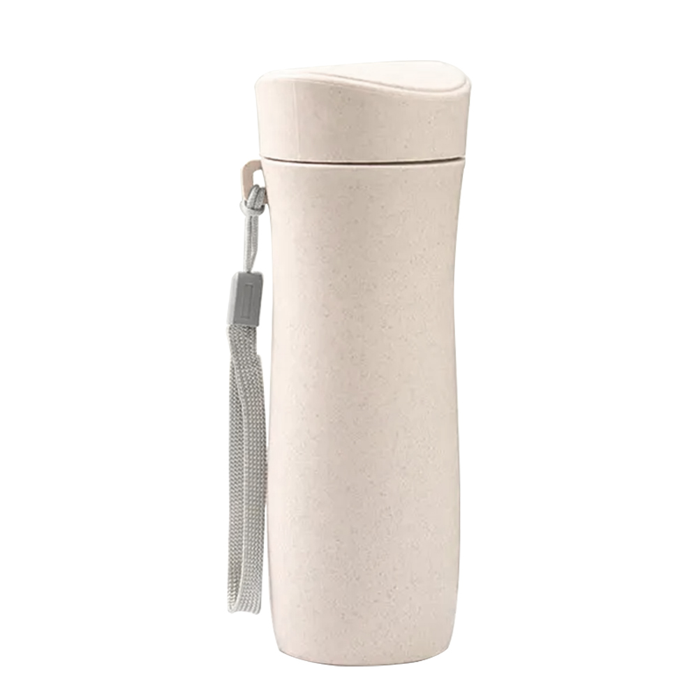 Beige Promo Simple Wheat Straw Fiber Water Bottle