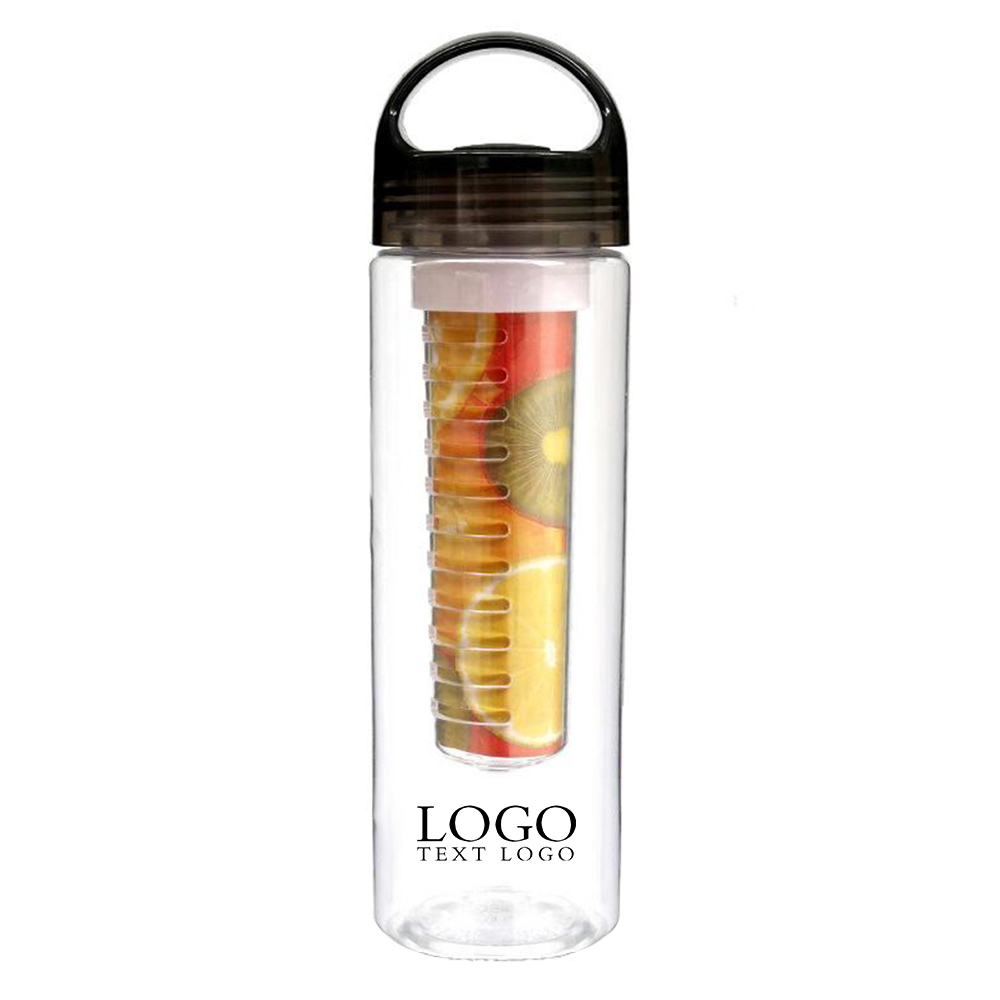 Black Promo 24oz Fruit Infuser Water Bottle With Logo
