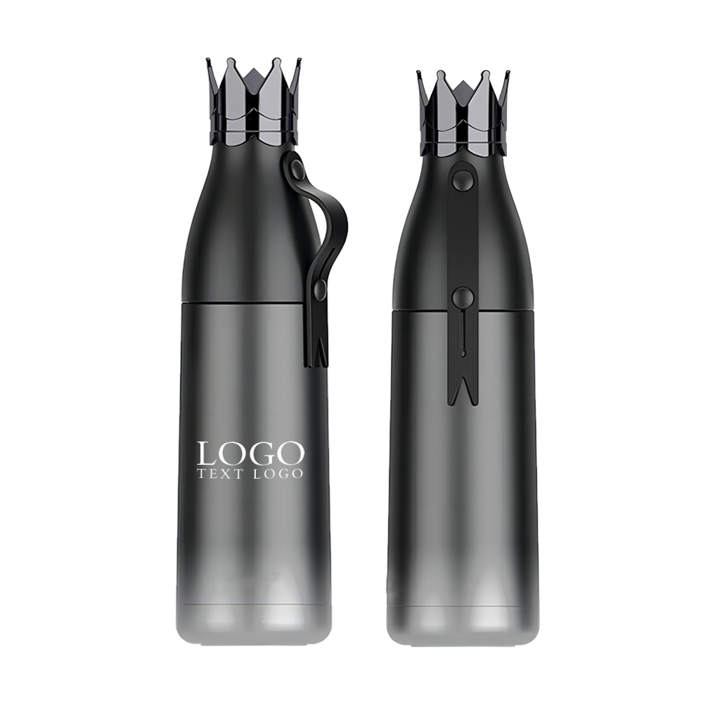 Black Promo Crown Stainless Steel Vacuum Insulated Bottle With Logo