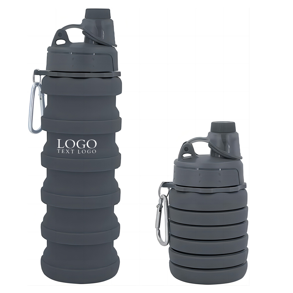 Black Promo Rainbow Collapsible Sports Water Bottles With Logo