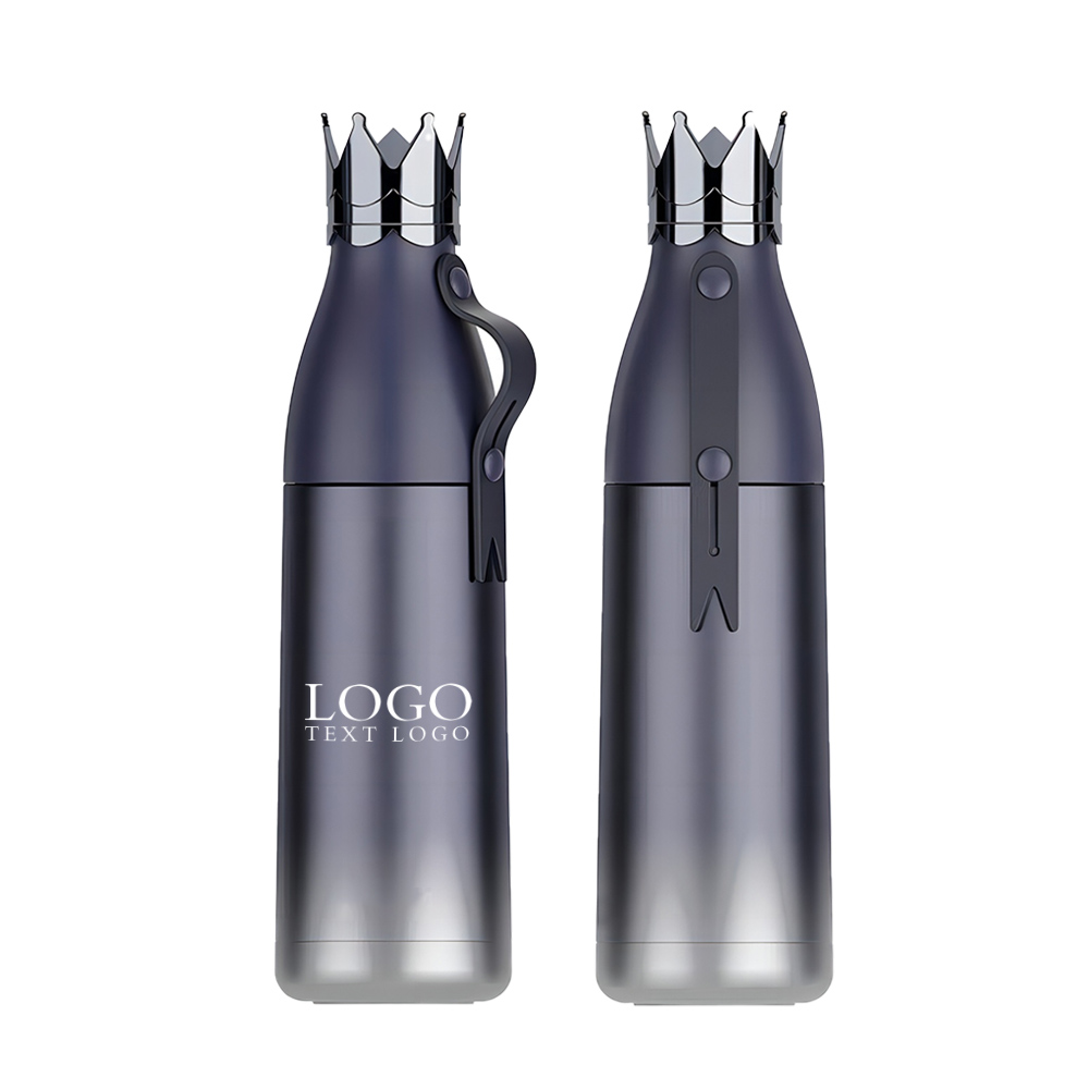 Blue Promo Crown Stainless Steel Vacuum Insulated Bottle With Logo