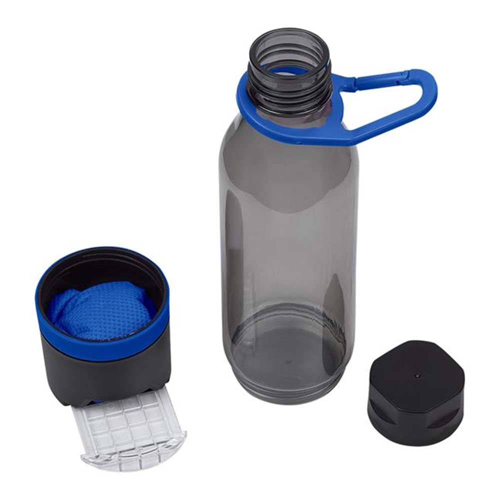 Blue Workout Bottle with Mobile Holder and Towel