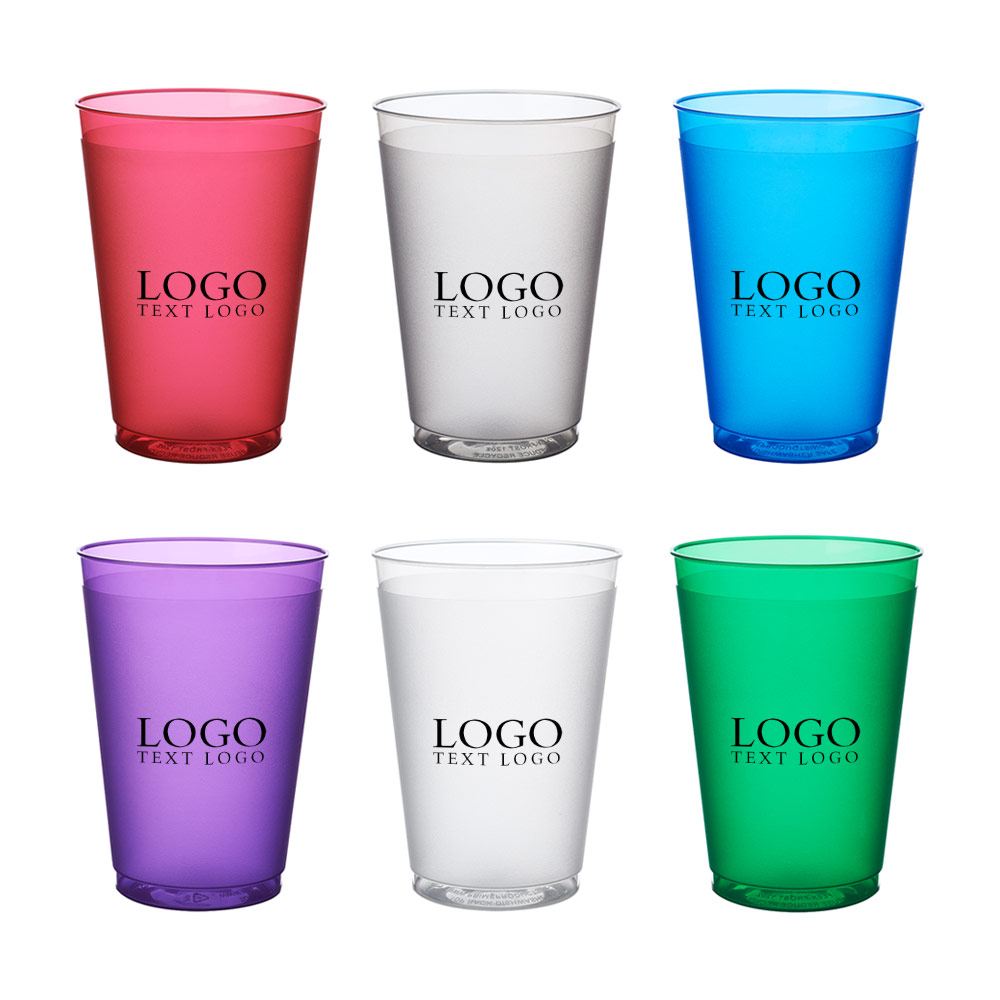 Custom 12 oz Flex Frosted Plastic Stadium Cup Group With Logo