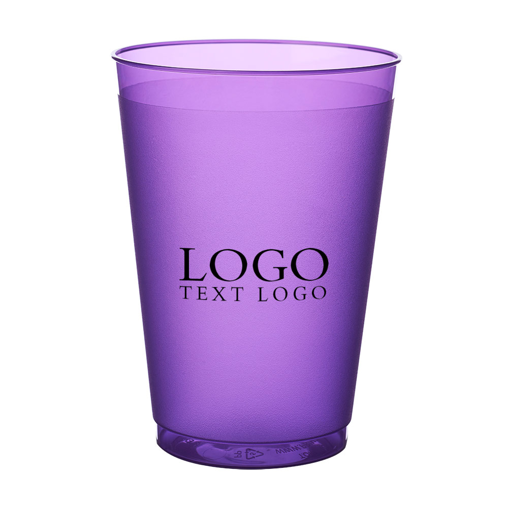 Custom 12 oz Flex Frosted Plastic Stadium Cup Purple With Logo