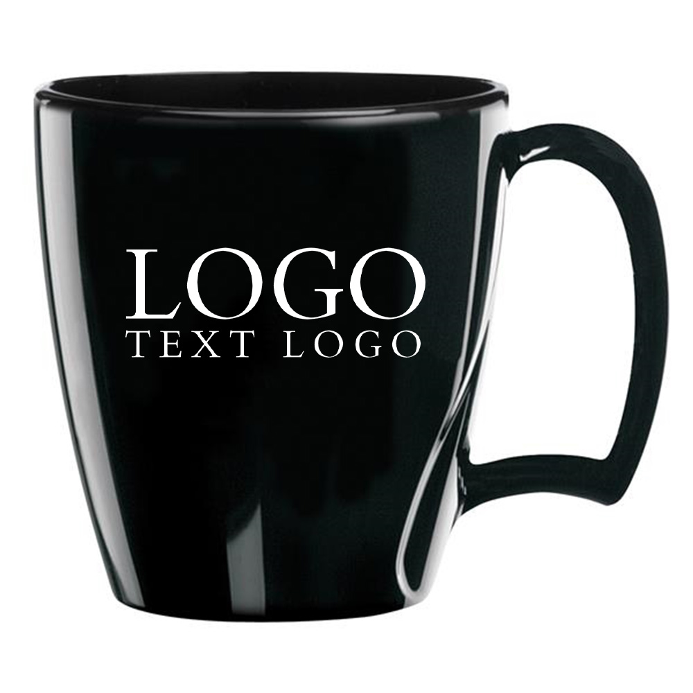 Custom 14 Oz Arrondi Plastic Mug Black With Logo