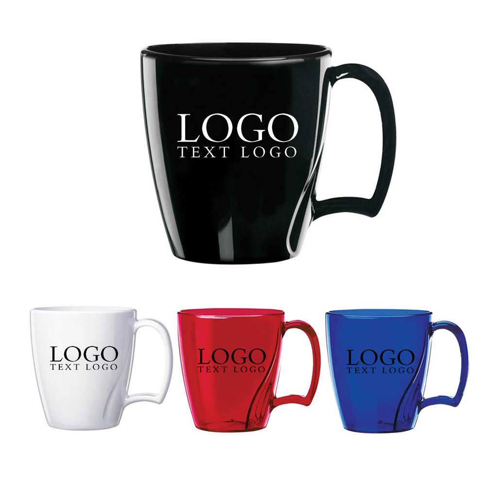 Custom 14 Oz Arrondi Plastic Mug Group With Logo