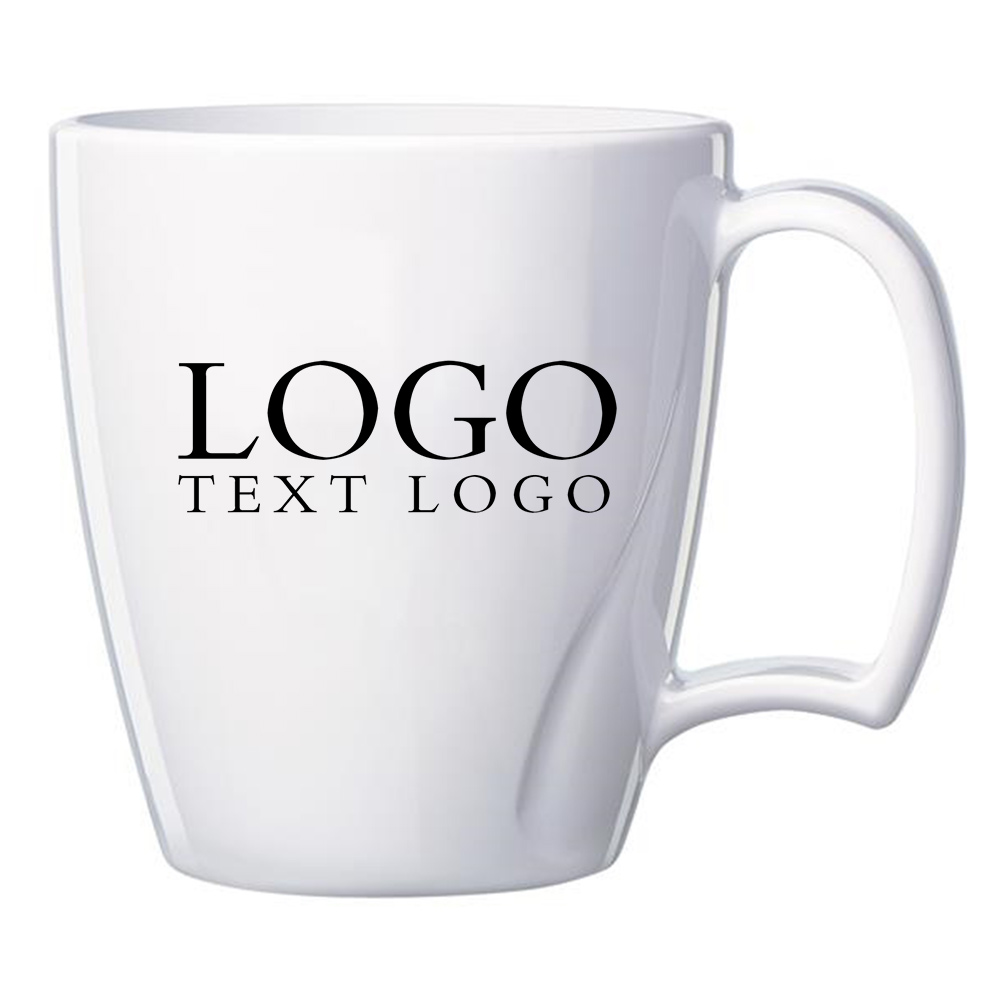 Custom 14 Oz Arrondi Plastic Mug White With Logo