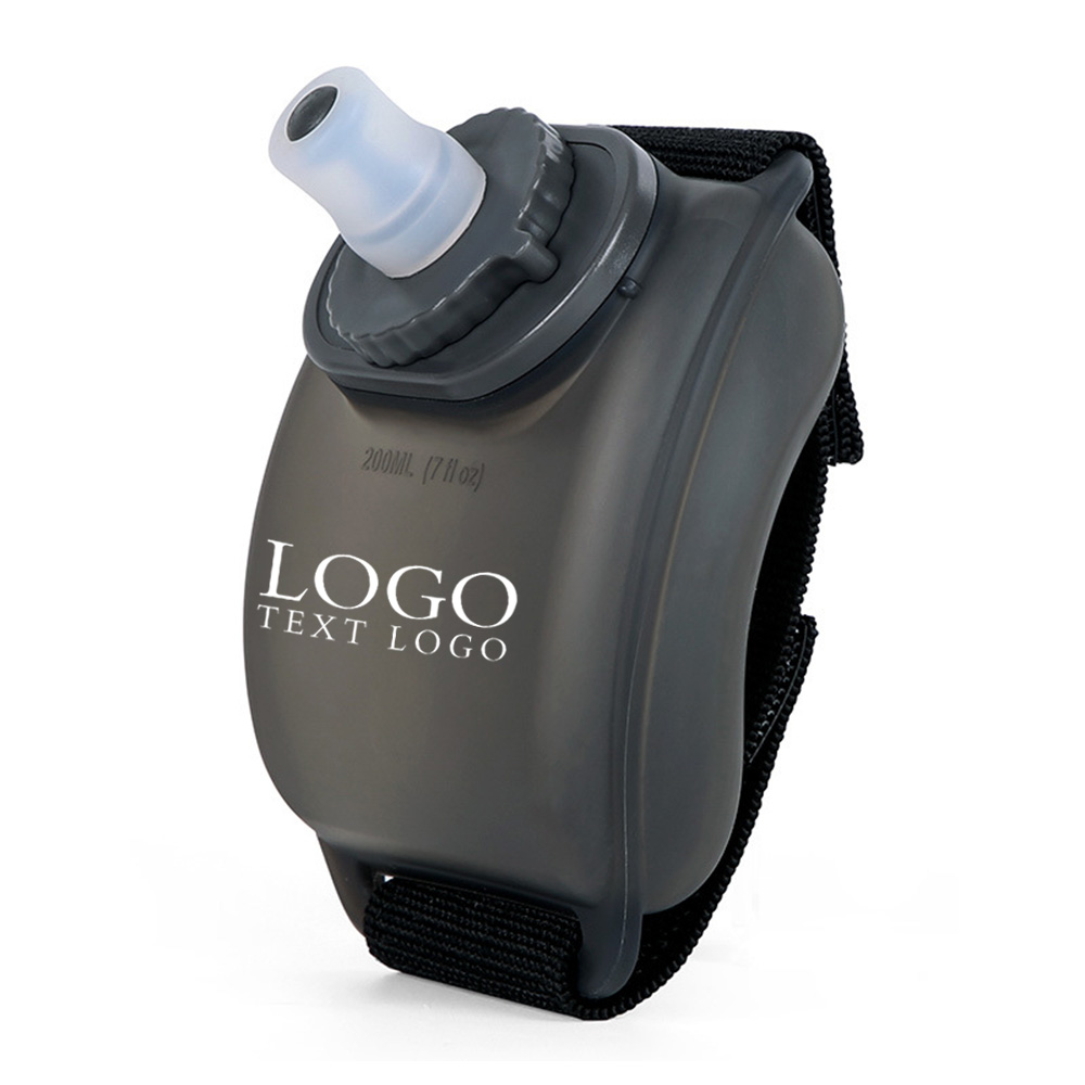 Gray Promo Wrist Running Water Bottle With Logo